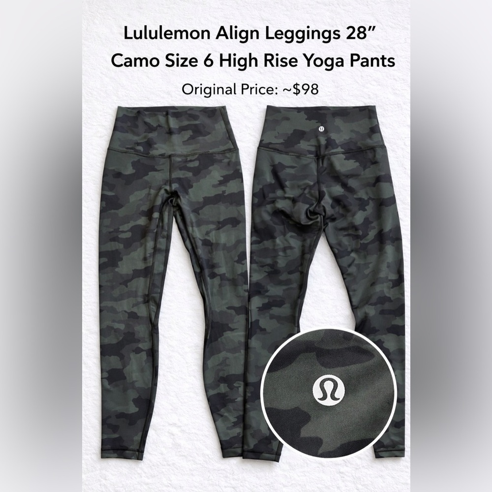 Lululemon Align Leggings 28” Camo Size 6 High Rise Yoga Pants
